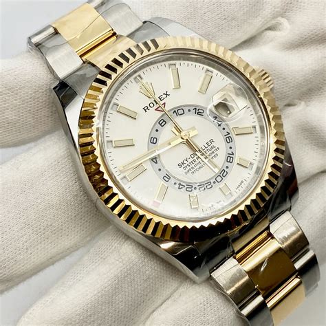 rolex sky dweller stainless steel white face|rolex sky dweller ref 326934.